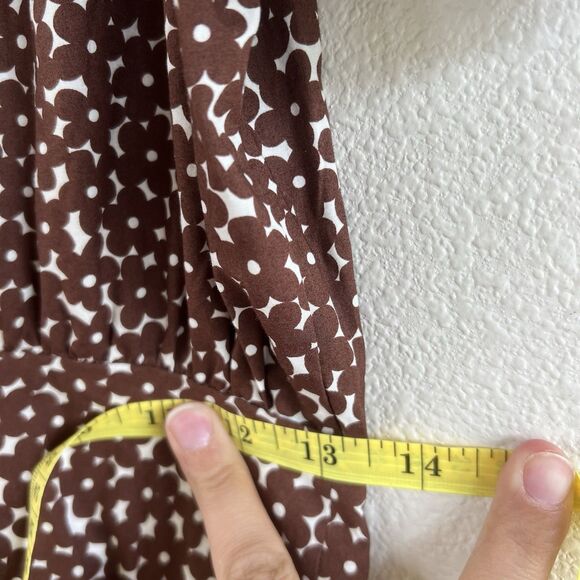 J. Crew Drop-waist cotton poplin mini dress in mocha floral Women’s Size 4 - Picture 9 of 13